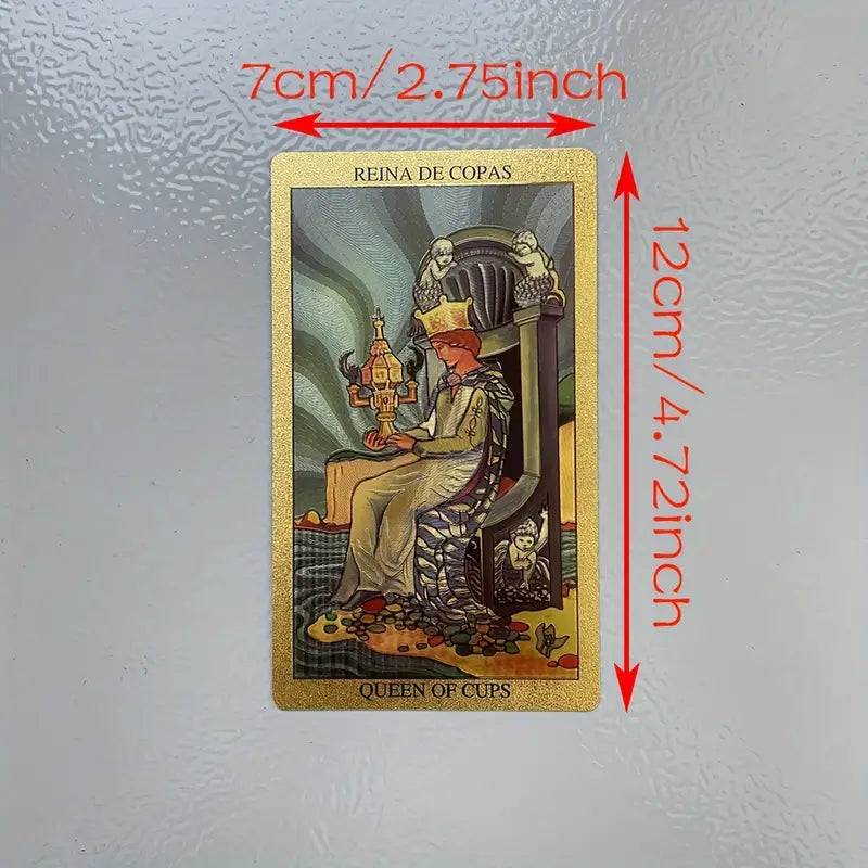 Golden Foil A.E. Waite Tarot Deck In Spanish And English