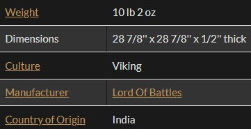 Large Viking Shield with Steel Rim and Boss – Lord of Battles