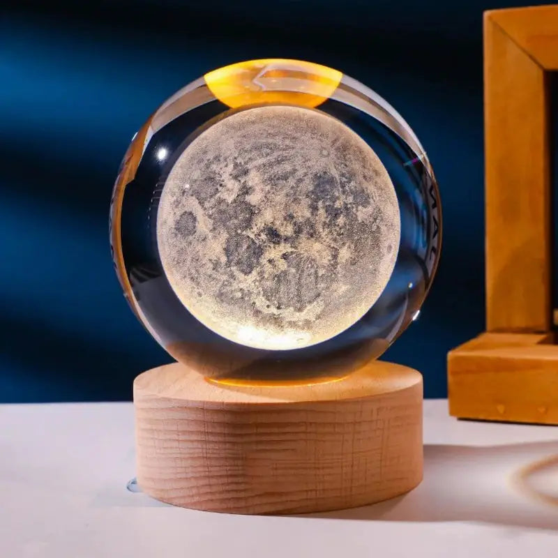 3D Moon Crystal Ball Lamp