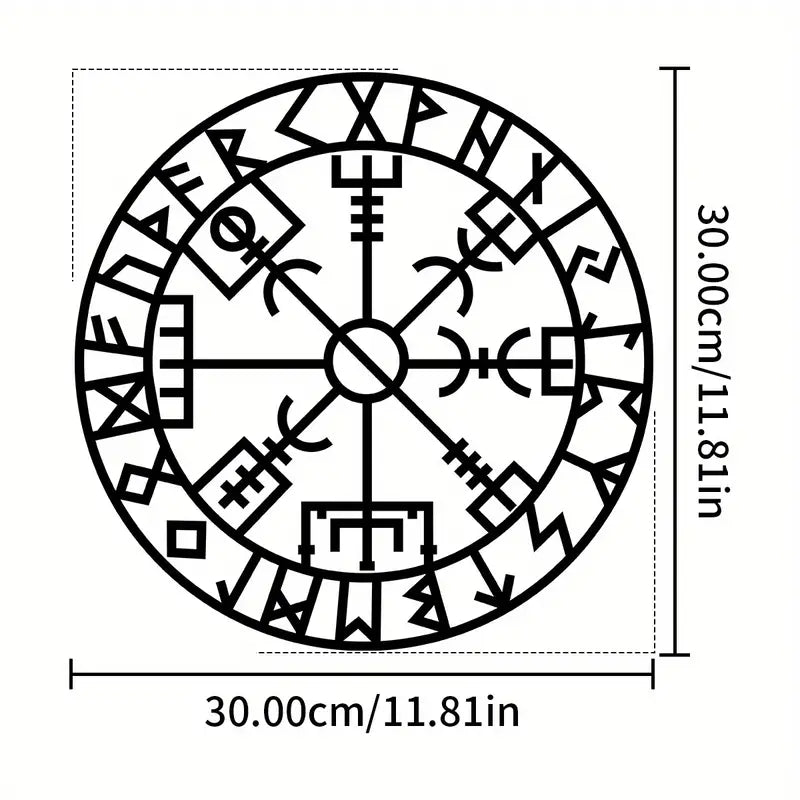 Viking Compass Nordic Metal Wall Art Vegvísir