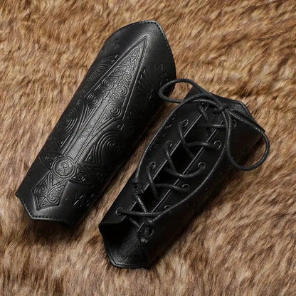 Faux Leather Viking Bracers