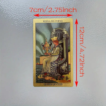 Golden Foil A.E. Waite Tarot Deck In Spanish And English