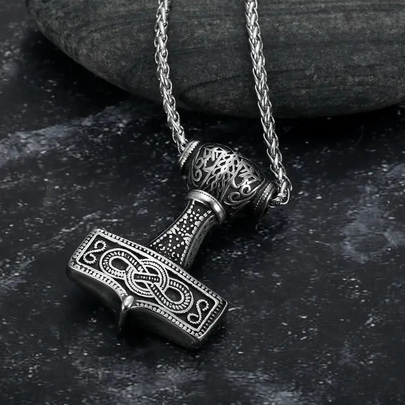 Large Viking Mjolnir Thor's Hammer Necklace