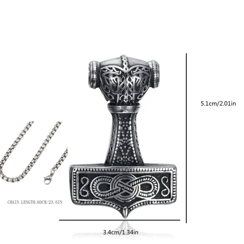 Large Viking Mjolnir Thor's Hammer Necklace