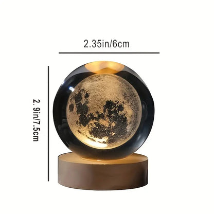 3D Moon Crystal Ball Lamp