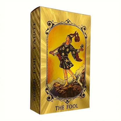 Golden Foil A.E. Waite Tarot Deck In Spanish And English