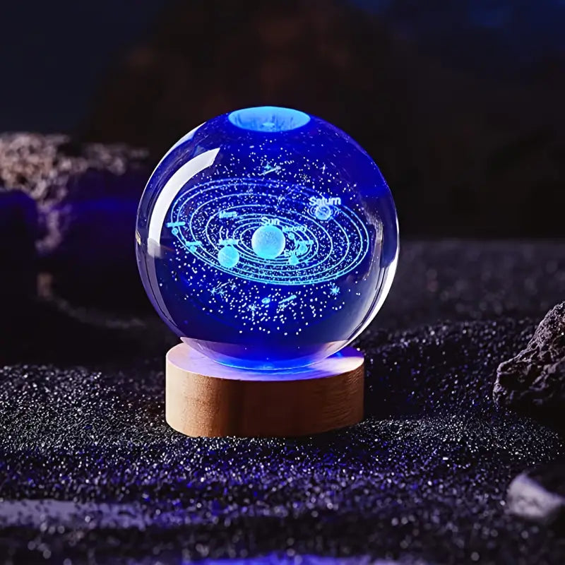 3D Solar System Crystal Ball Lamp