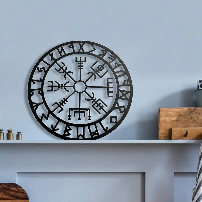 Viking Compass Nordic Metal Wall Art