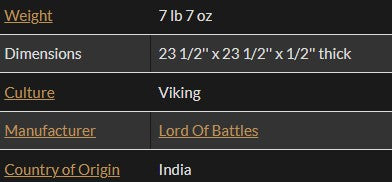 Dark Age Round Shield – Lord of Battles