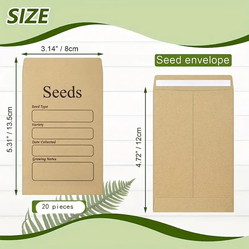 20pcs Seed Office Envelopes