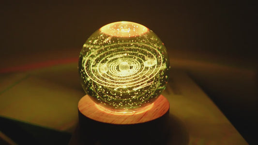 3D Solar System Crystal Ball Lamp