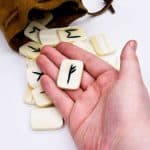 Viking Bone Tile Rune Set with Suede Leather Bag – Set of 25 Tiles